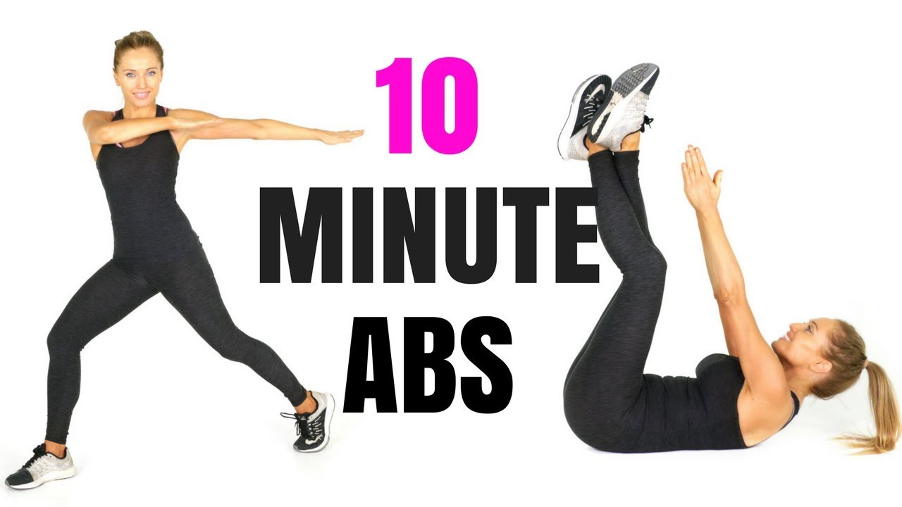 AT HOME WORKOUT 10 MINUTE ABS - with standing ab exercises and tips on how to lose belly weight