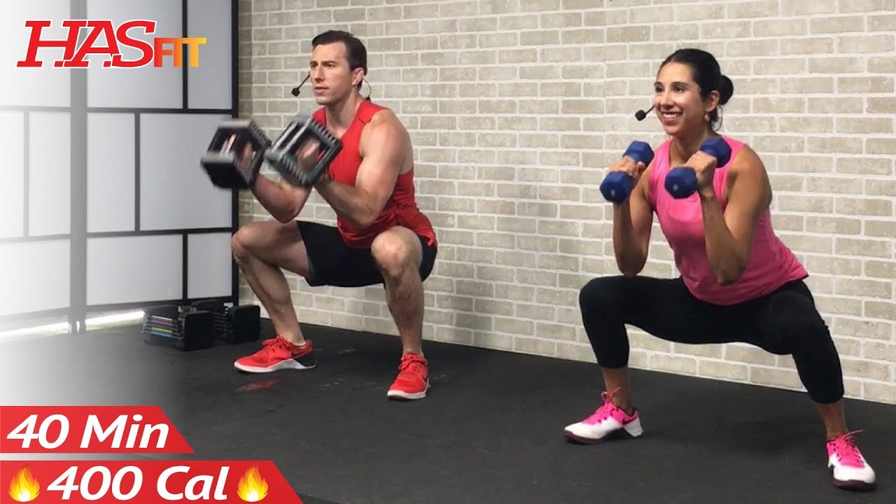 40 Min Total Body Strength Workout for Women & Men  Full Body Dumbbell Workout Home Weight Training