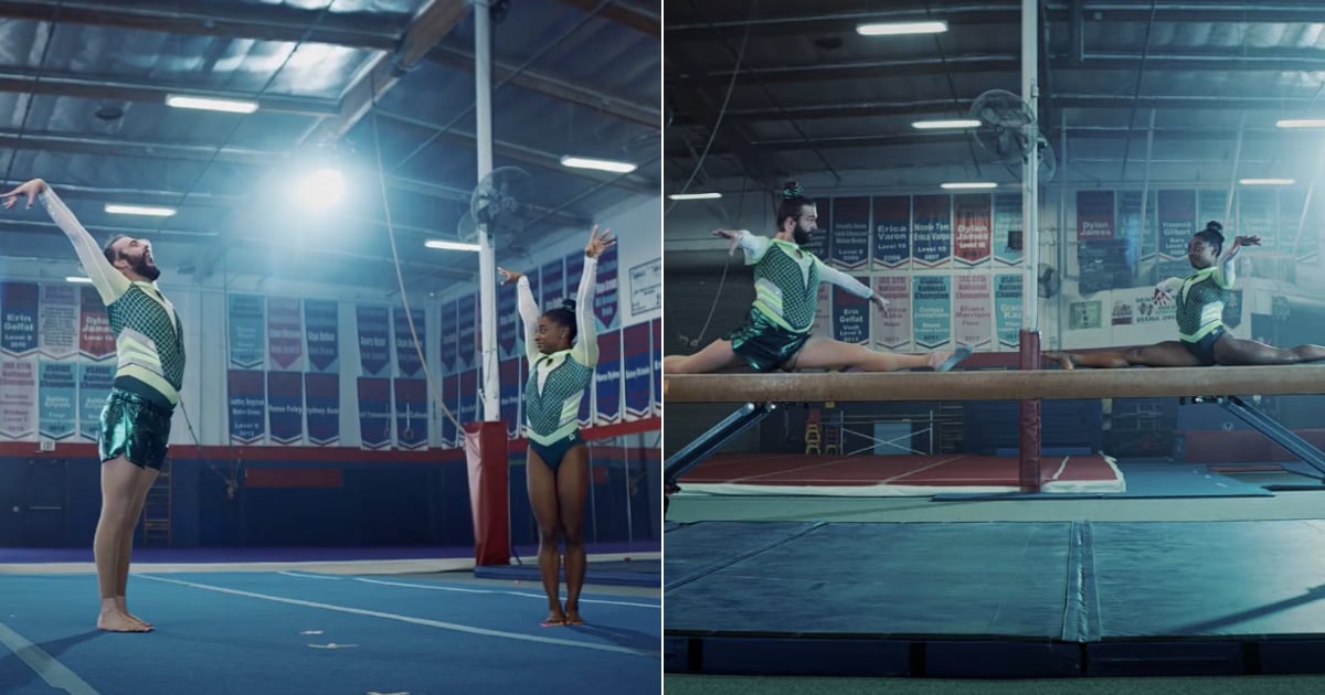 Simone Biles and Jonathan Van Ness Flipping in Matching Leotards Is Hands-Down Pure Gold