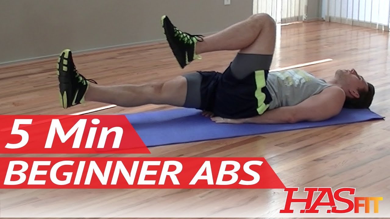 5 Min Beginner Ab Workout for Women & Men  HASfit Easy Core Exercises  Easy Ab Workouts  Easy Abs